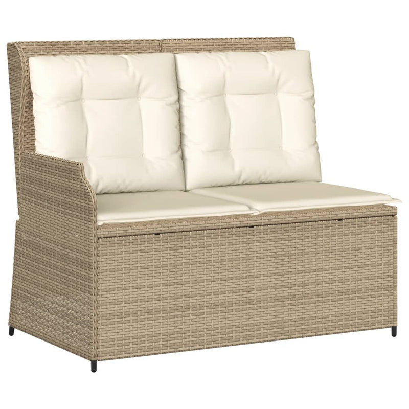 Set mobilier de grădină cu perne, 3 piese, bej, poliratan