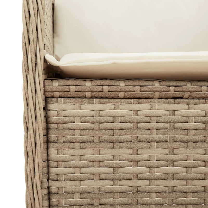 Set mobilier de grădină cu perne, 3 piese, bej, poliratan