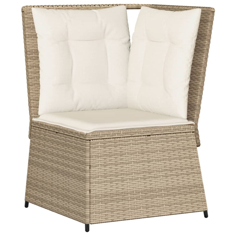 Set mobilier de grădină cu perne, 6 piese, bej, poliratan