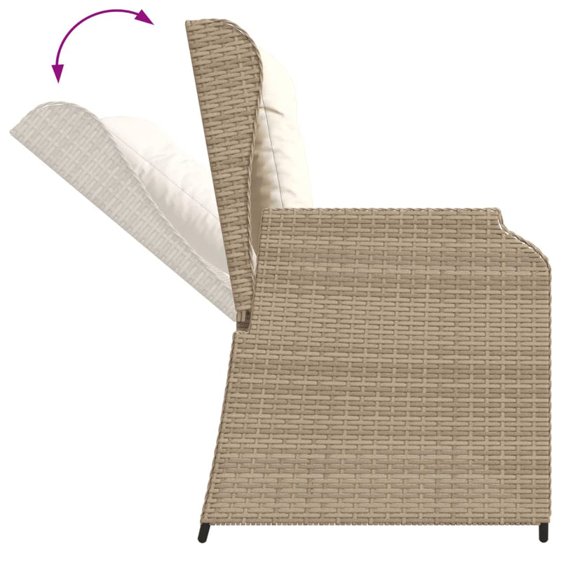 Set mobilier de grădină cu perne, 6 piese, bej, poliratan