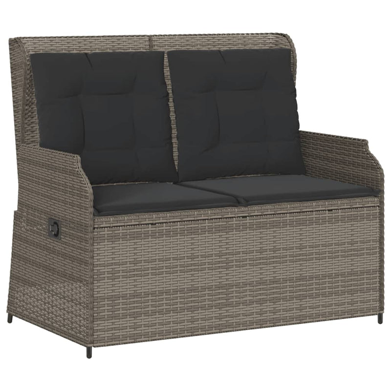 Set mobilier de grădină cu perne, 3 piese, gri, poliratan