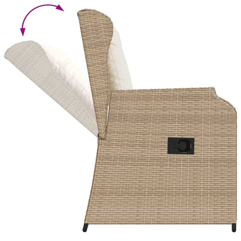 Set mobilier de grădină cu perne, 5 piese, bej, poliratan