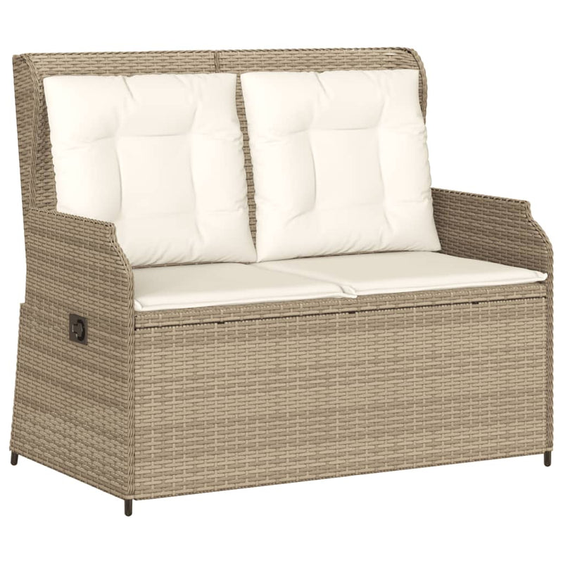 Set mobilier de grădină cu perne, 3 piese, bej, poliratan