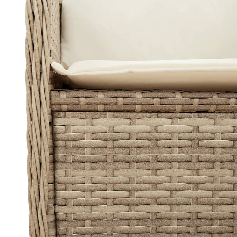 Set mobilier de grădină cu perne, 3 piese, bej, poliratan