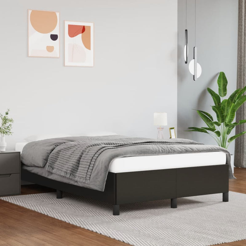 Cadru de pat fără saltea Negru piele artificială