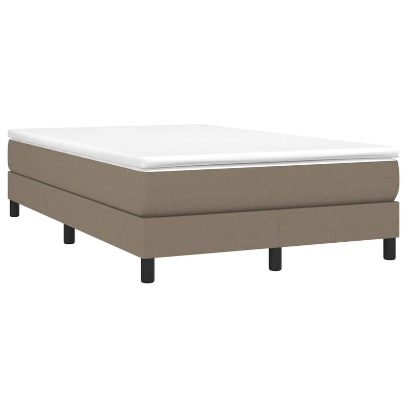 Pat box spring cu saltea, taupe, 120x190 cm material textil