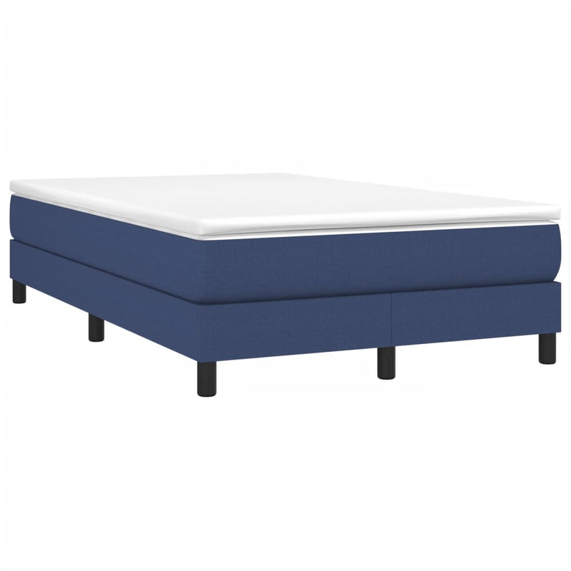 Pat box spring cu saltea, albastru, 120x190 cm, material textil
