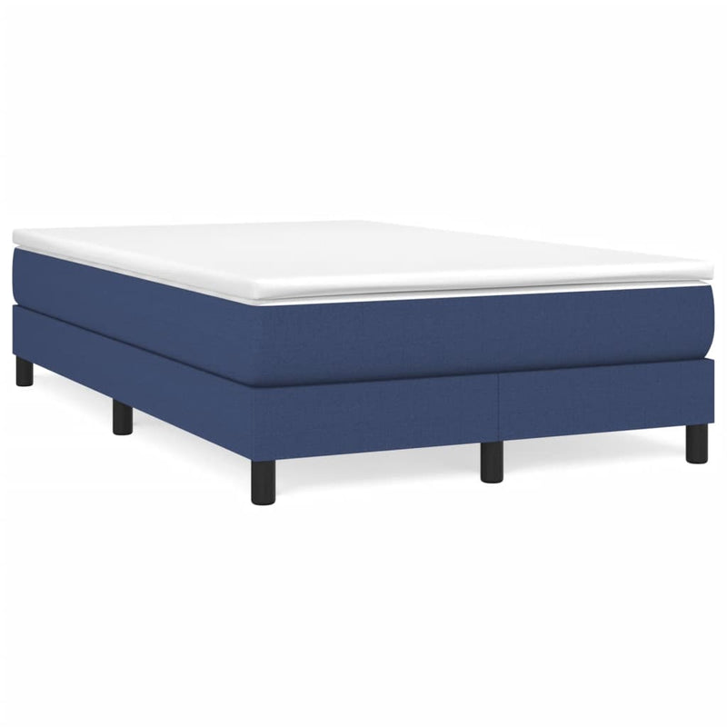 Pat box spring cu saltea, albastru, 120x190 cm, material textil