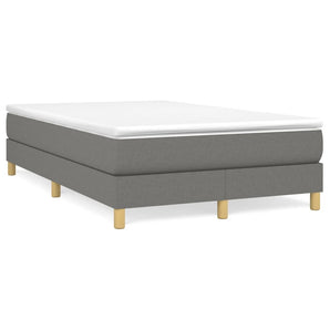 Pat box spring cu saltea, gri închis, 120x190 cm, textil