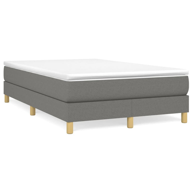 Pat box spring cu saltea, gri închis, 120x190 cm, textil