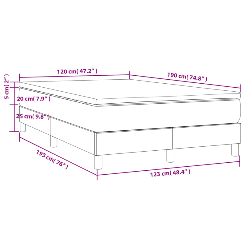 Pat box spring cu saltea, negru, 120x190 cm, catifea