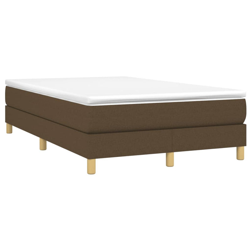 Pat box spring cu saltea, maro închis, 120x190 cm, textil