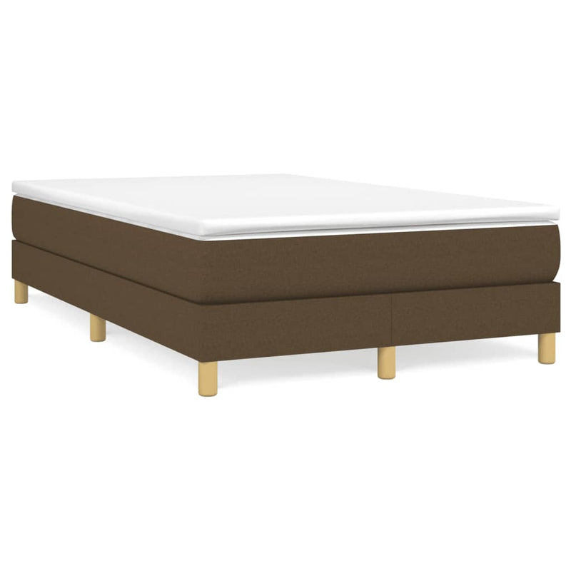 Pat box spring cu saltea, maro închis, 120x190 cm, textil