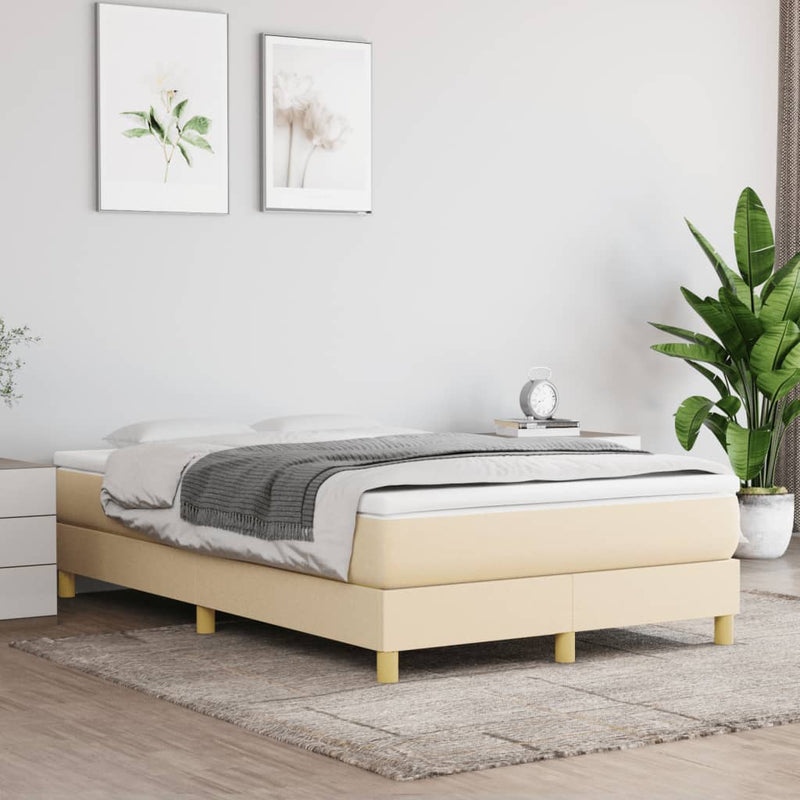 Pat continental cu saltea, crem, 120x190 cm, textil