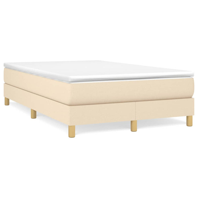 Pat continental cu saltea, crem, 120x190 cm, textil