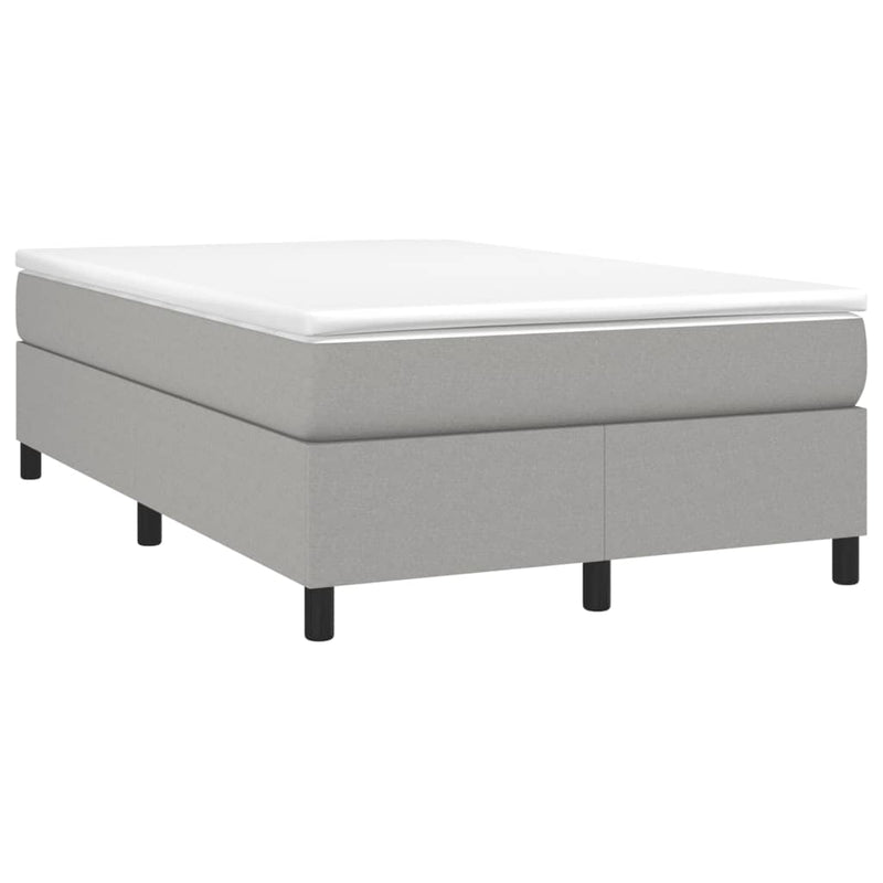 Pat box spring cu saltea, gri deschis, 120x190 cm, textil