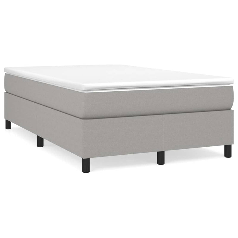 Pat box spring cu saltea, gri deschis, 120x190 cm, textil