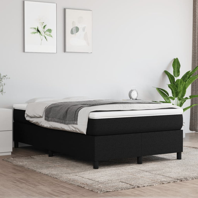 Pat box spring cu saltea, negru, 120x190 cm, catifea