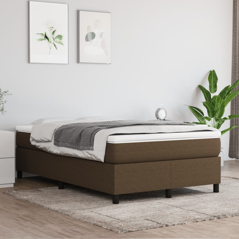 Pat box spring cu saltea, maro închis, 120x190 cm, textil
