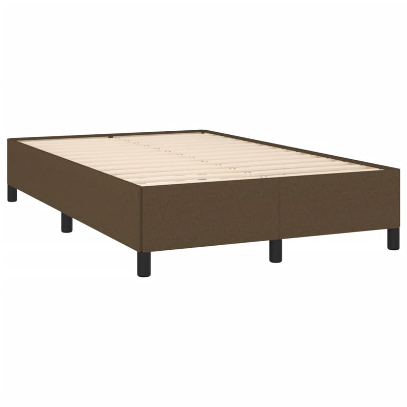 Pat box spring cu saltea, maro închis, 120x190 cm, textil