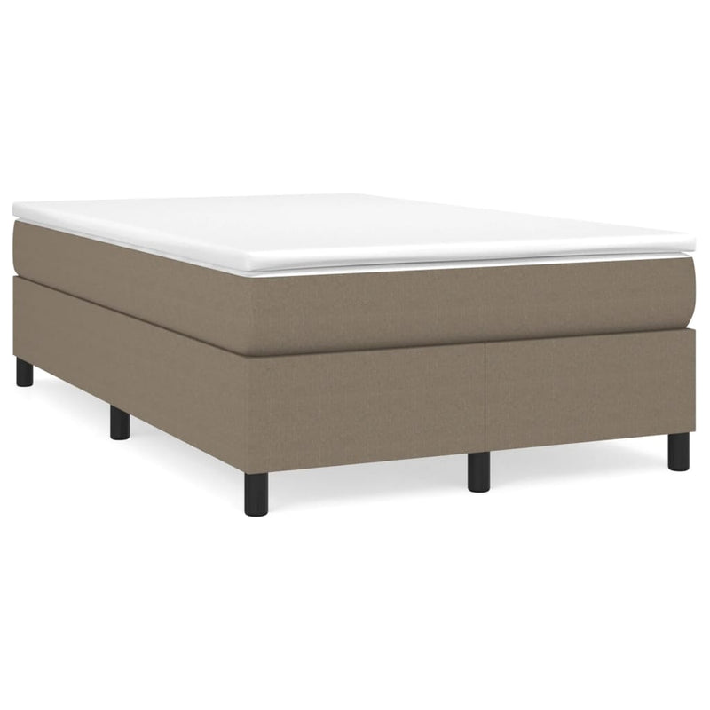 Pat box spring cu saltea, taupe, 120x190 cm material textil