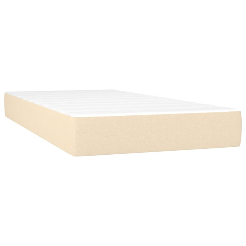 Pat continental cu saltea, crem, 120x190 cm, textil