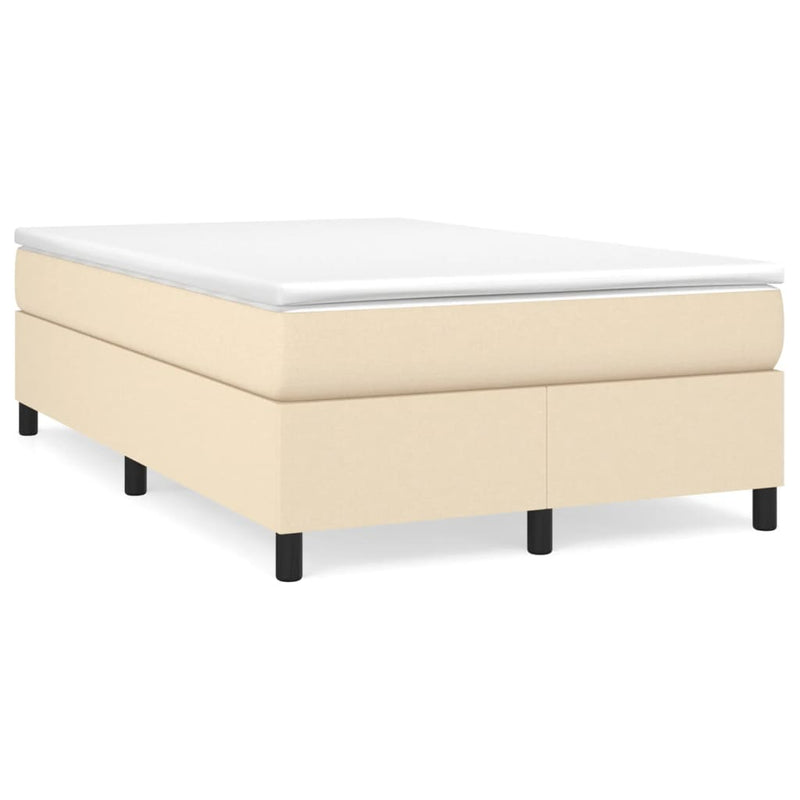 Pat continental cu saltea, crem, 120x190 cm, textil