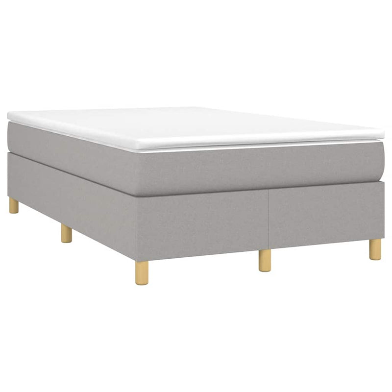 Pat box spring cu saltea, gri deschis, 120x190 cm, textil