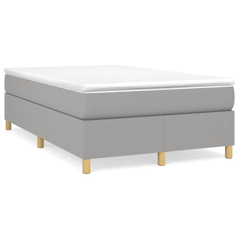Pat box spring cu saltea, gri deschis, 120x190 cm, textil