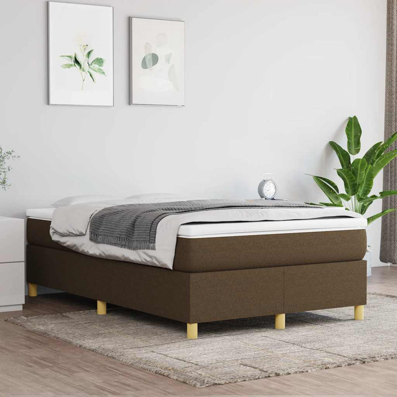 Pat box spring cu saltea, maro închis, 120x190 cm, textil