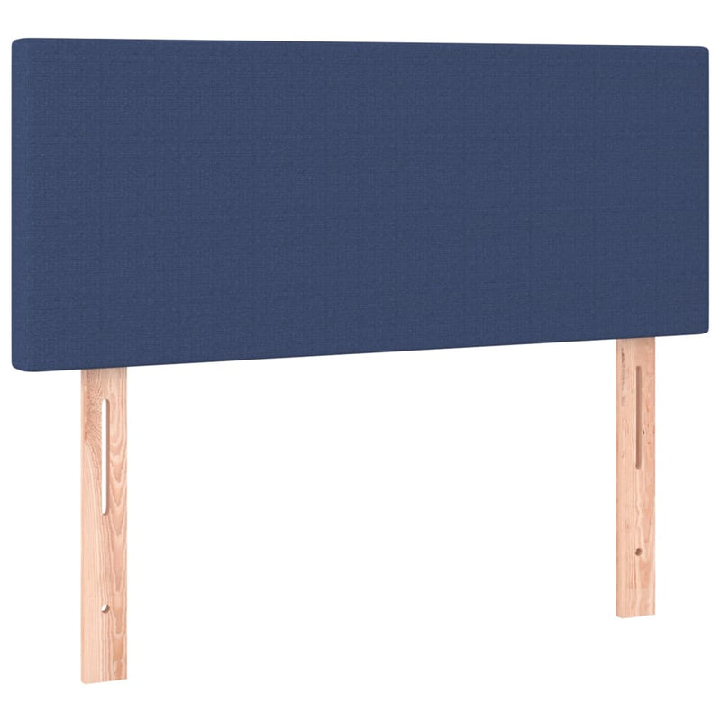 Pat box spring cu saltea, albastru, 120x190 cm, material textil