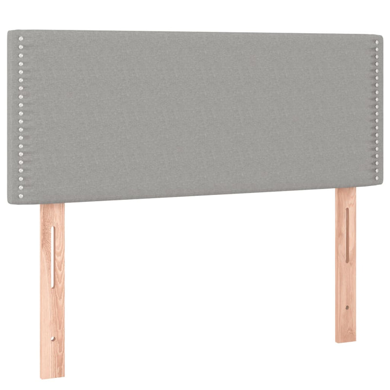 Pat box spring cu saltea, gri deschis, 120x190 cm, textil