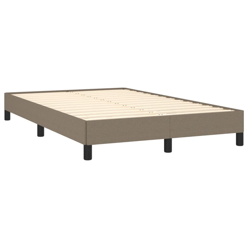 Pat box spring cu saltea, taupe, 120x190 cm material textil