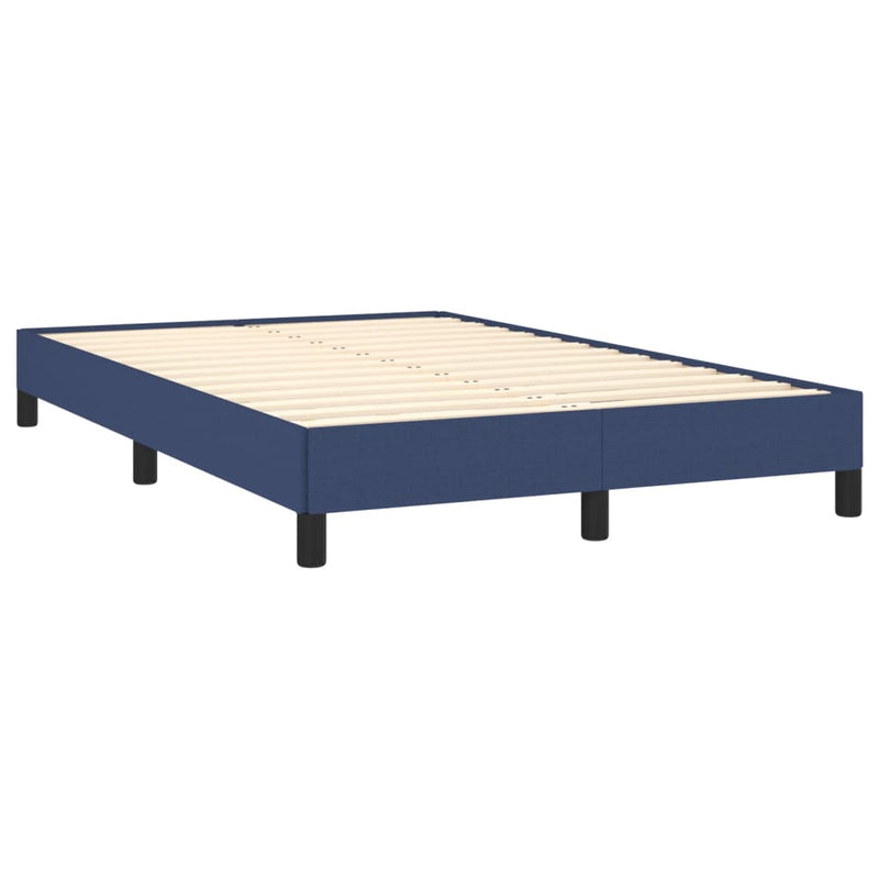 Pat box spring cu saltea, albastru, 120x190 cm, material textil