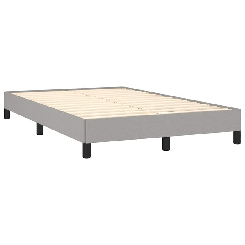 Pat box spring cu saltea, gri deschis, 120x190 cm, textil