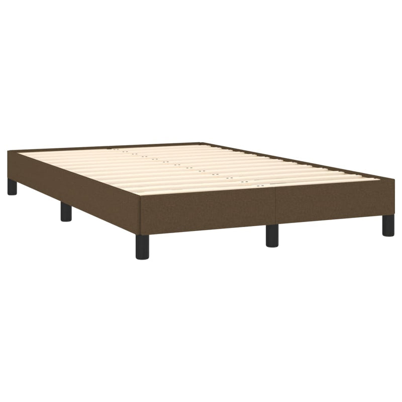 Pat box spring cu saltea, maro închis, 120x190 cm, textil