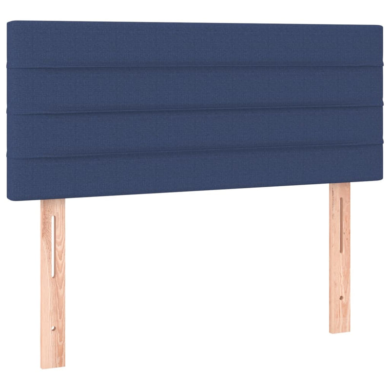 Pat box spring cu saltea, albastru, 120x190 cm, material textil