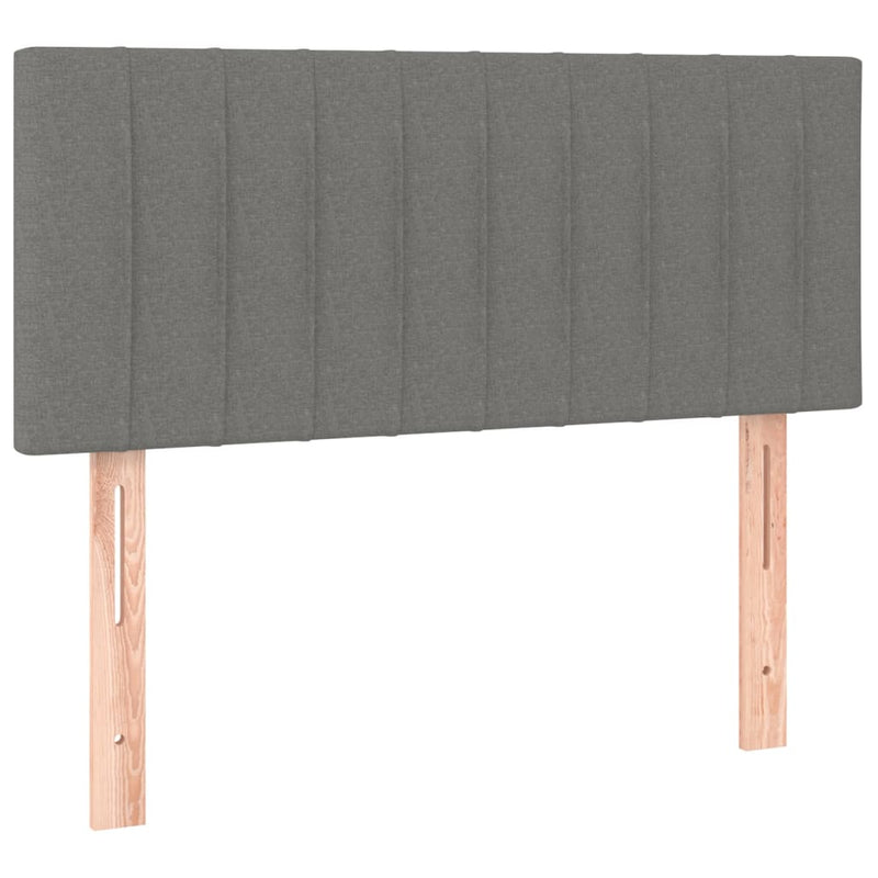 Pat box spring cu saltea, gri închis, 120x190 cm, textil