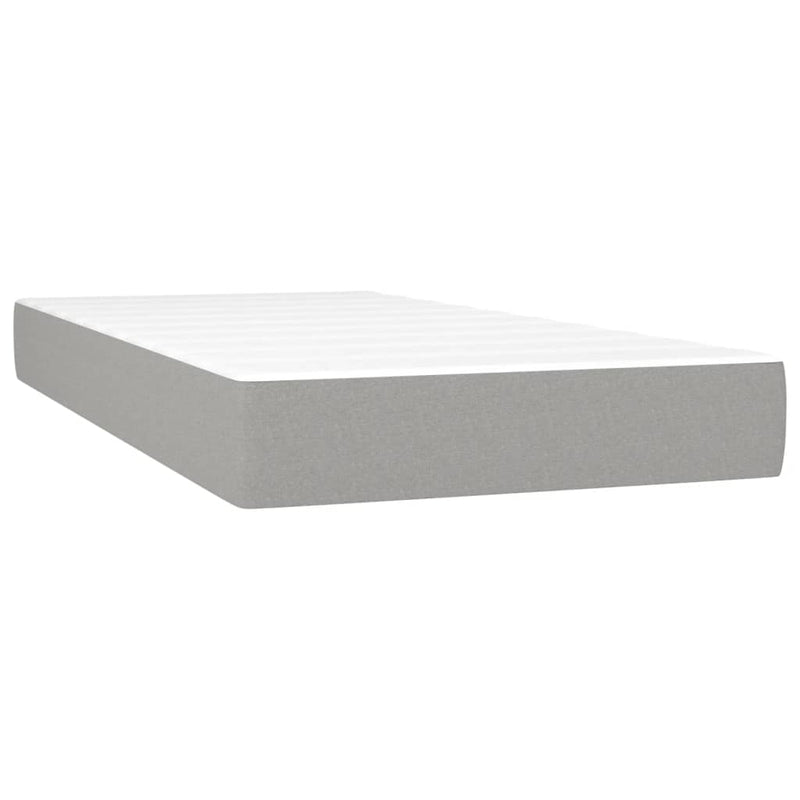 Pat box spring cu saltea, gri deschis, 120x190 cm, textil
