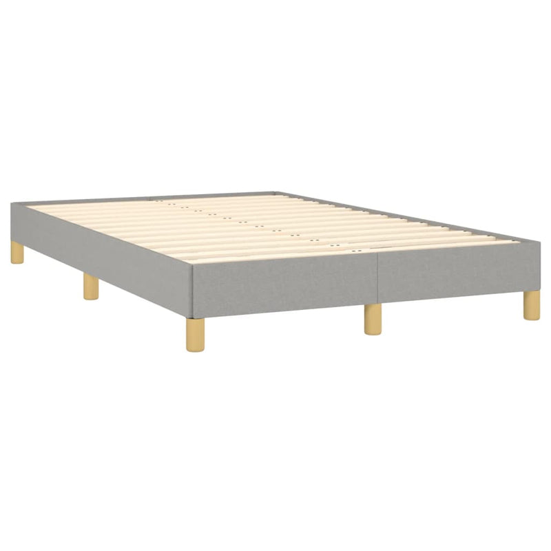 Pat box spring cu saltea, gri deschis, 120x190 cm, textil