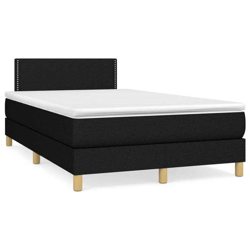 Pat box spring cu saltea, negru, 120x190 cm, catifea
