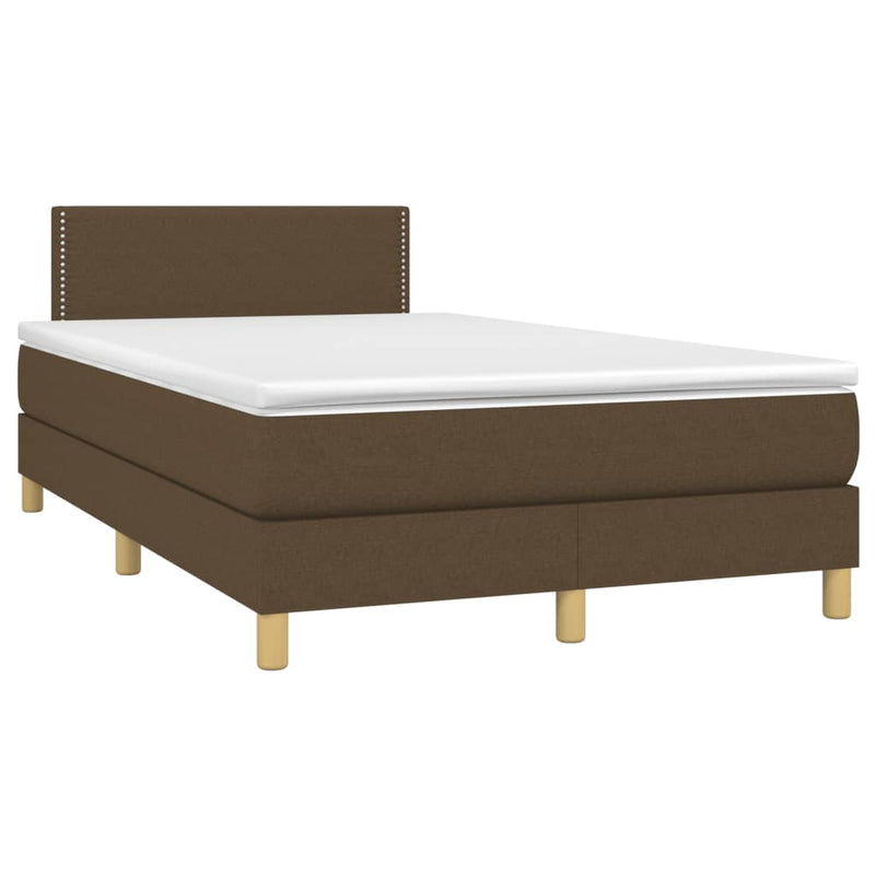 Pat box spring cu saltea, maro închis, 120x190 cm, textil