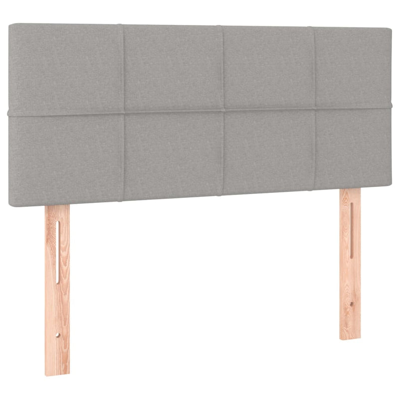 Pat box spring cu saltea, gri deschis, 120x190 cm, textil