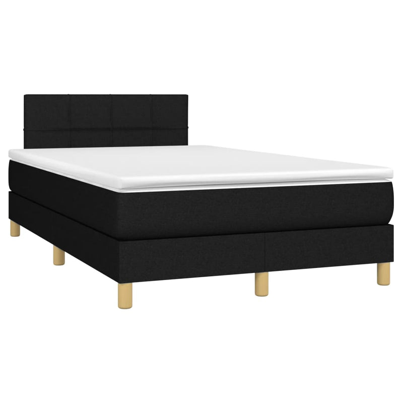 Pat box spring cu saltea, negru, 120x190 cm, catifea