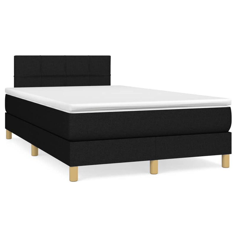 Pat box spring cu saltea, negru, 120x190 cm, catifea