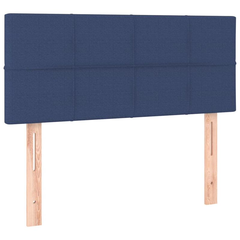Pat box spring cu saltea, albastru, 120x190 cm, material textil