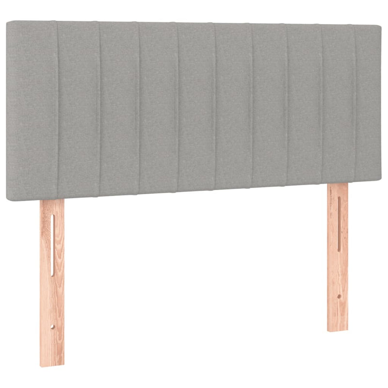 Pat box spring cu saltea, gri deschis, 120x190 cm, textil