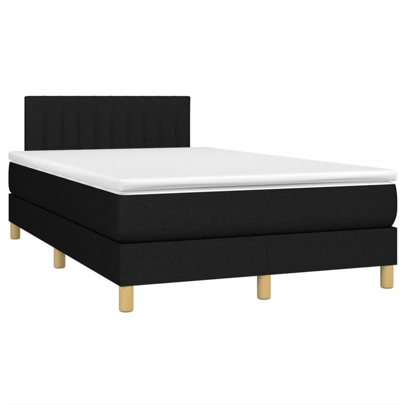Pat box spring cu saltea, negru, 120x190 cm, catifea