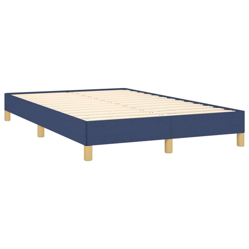 Pat box spring cu saltea, albastru, 120x190 cm, material textil