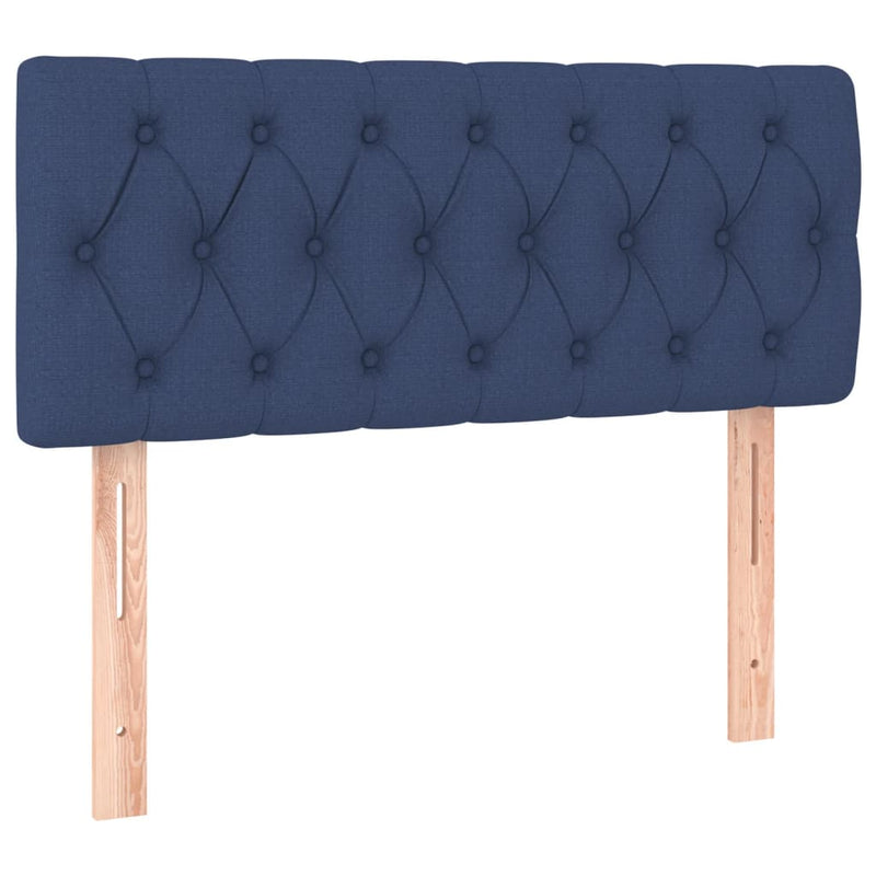 Pat box spring cu saltea, albastru, 120x190 cm, material textil